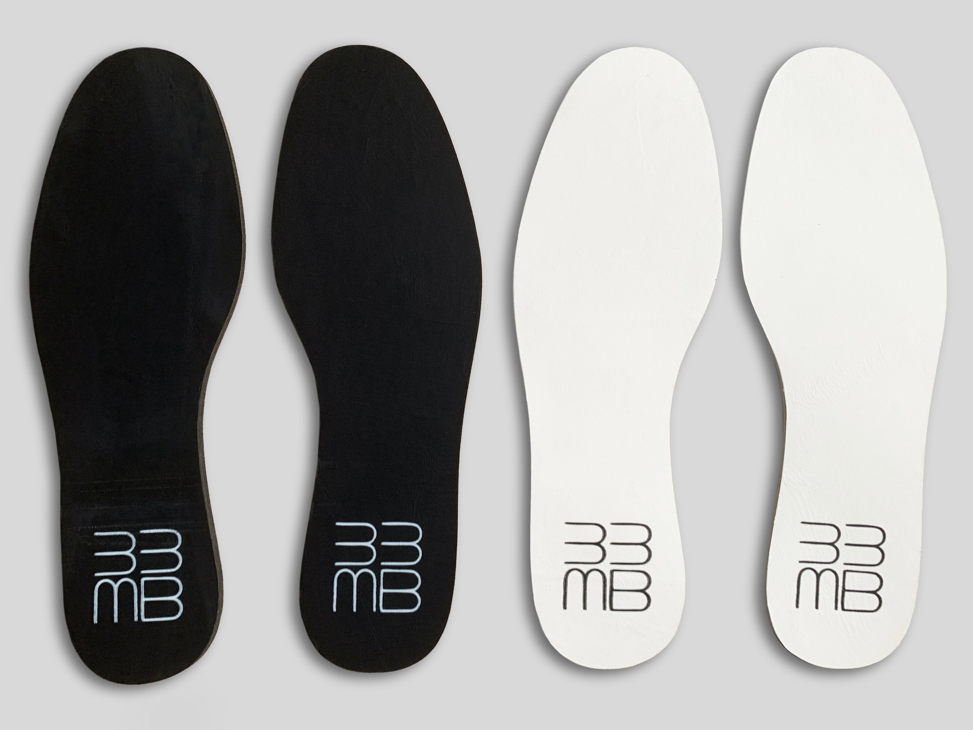 Half-size insoles black and white with 33MB logo
